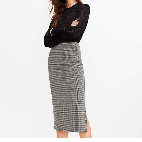 vintage y2k jones New York Sz 12 houndstooth skirt suit skirtsuit set midi long - Picture 7 of 7